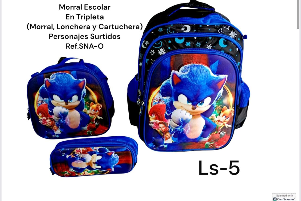 maletín kit trio escolar para niño